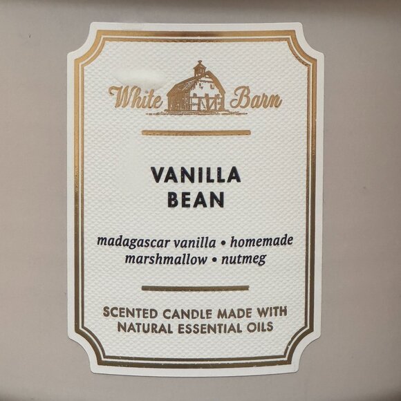 BBW Vanilla Bean White Barn Bath & Body Works 3 Wick Candle - Picture 3 of 10